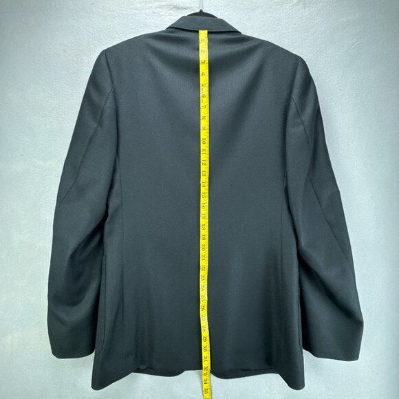 Angelo Donati Blazer Mens XL 40 Black Gold Enamel Buttons Wool Blend 2 Button - Picture 9 of 16
